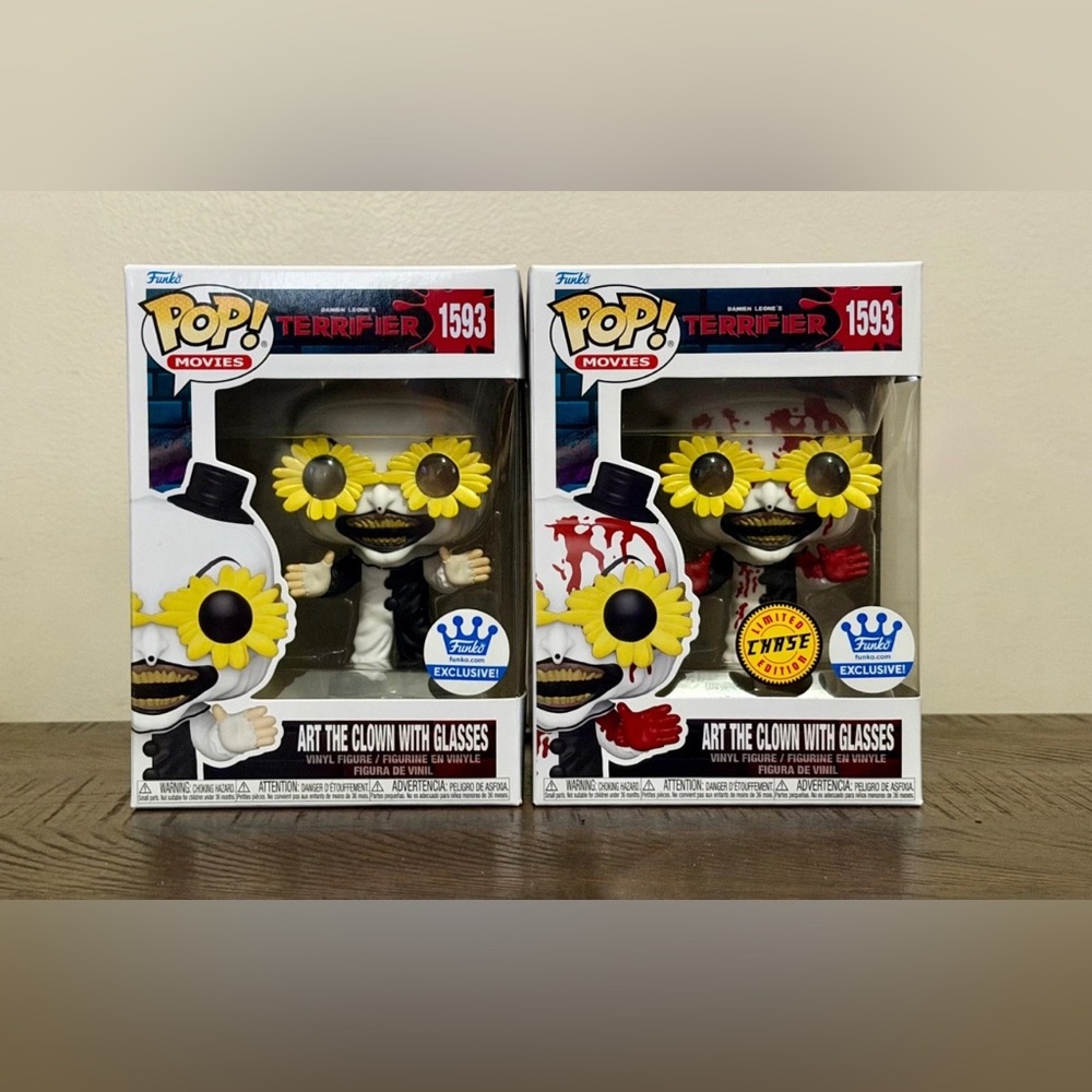 Funko Pop Terrifier Art The Clown With Glasses #1593 CHASE + COMMON  Set